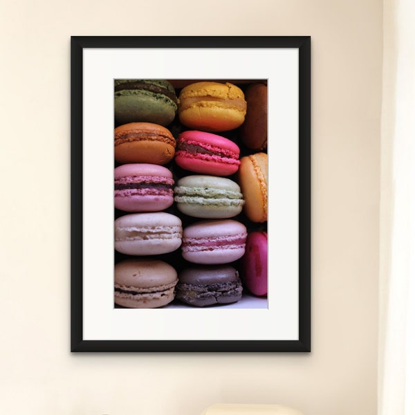 Paris Photography, French Macarons, Paris Kitchen Art, Paris Photo, Kitchen Decor, Pink, Paris Macaron, Paris Photography Print