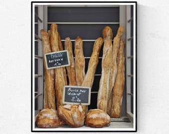 French Baguettes, Paris Photography, Paris Boulangerie, Chalkboard Menu, kitchen wall art, Paris Kitchen Photo, Parisian Boulangerie Photo