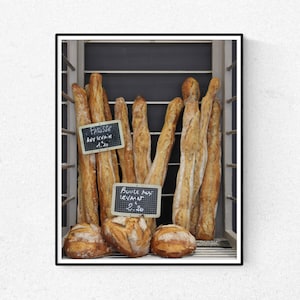 French Baguettes, Paris Photography, Paris Boulangerie, Chalkboard Menu, kitchen wall art, Paris Kitchen Photo, Parisian Boulangerie Photo
