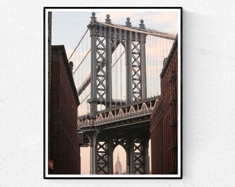 DUMBO Manhattan Bridge Print, NYC Skyline Photography