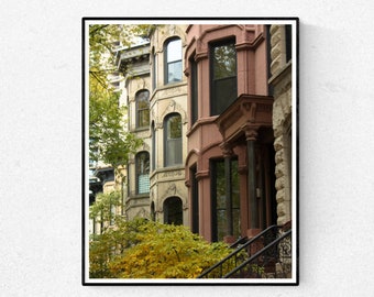 Fotografia de Chicago, Chicago Apartments in the Fall, Chicago Walkup, apartamentos de brownstone, arquitetura de Chicago, arte de parede, arte de Chicago