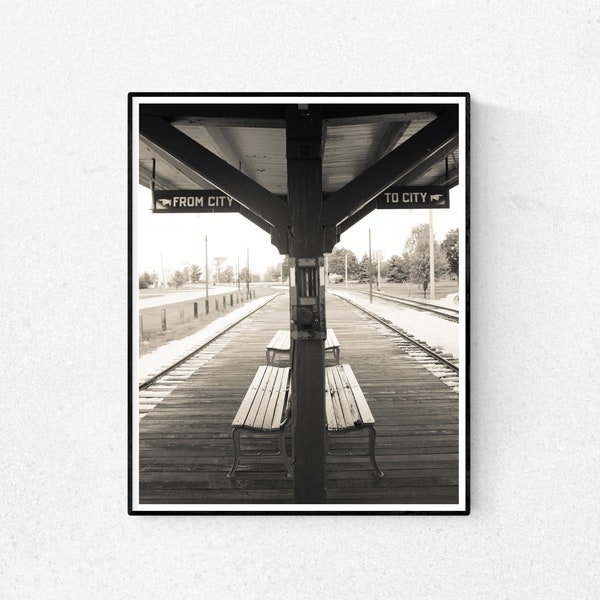 Chicago photography, Vintage CTA Chicago train stop, Chicago Photograph, etsy wall art, chicago art, train art, boys room decor