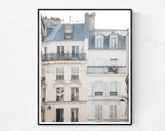 Paris Photography, Rooftop View of Montmartre, soft blue and grey tones, Paris Print,France, French Wall Decor, Paris Photography Print