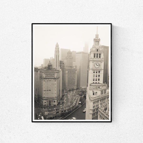 Chicago photography, Chicago Architecture View, Wrigley Building Clock, Chicago art, Chicago River Photo, Gift for Chicago Lover