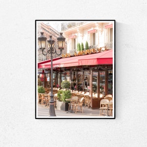 Paris Cafe on the Left Bank, Winter in Paris, Cafe Photo, Art Prints, Paris Photography, Paris Decor, French Kitchen Art, Cafe Metro