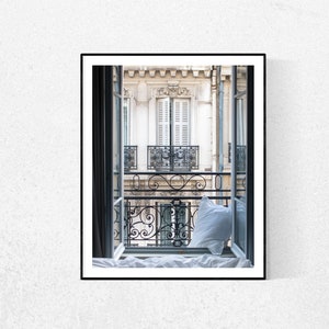 Paris Photography, Waking up in Paris, Parisian Window, Bedroom Scene, Paris Photography Print, Parisian,French, Gift for the Francophile