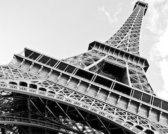 Black and White Photography, Eiffel Tower in Paris, France, Architecture Photography, Paris Wall Art, Paris Black and White Print