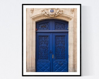 Tür Fotografie, Blaue Tür in Bordeaux Frankreich, Tür 91, Blaue Tür Foto, Rebecca Plotnick, Französische Wandkunst, Bordeaux Frankreich