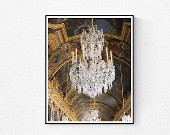 Parijs Fotografie, Hall of Mirrors Versailles, Best Seller Print, Versailles Frankrijk, Badkamer Muur Art, diep blauw, Franse home decor