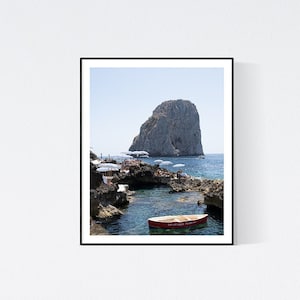 Italy Photography, Boat at Fontelina Beach club in Capri, Italy, beach photograph, Beach Art, bedroom art, beach umbrella