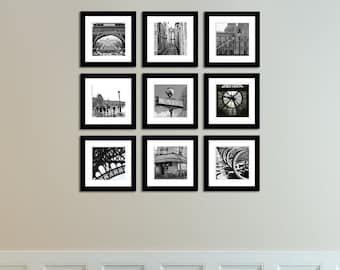 Fotografia Paryża, Paryż Francja w czarno-białym zestawie wydruków, Wystrój Paryża, Fotografia czarno-biała, Galeria Paryż Sztuka ścienna, Wydruk Paryża