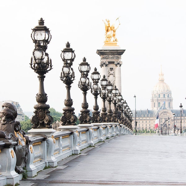 Paris Photography, Crossing the Seine, Pont Alexandre, Paris Architecture, Summer in France, Rebecca Plotnick, Paris Wall Art