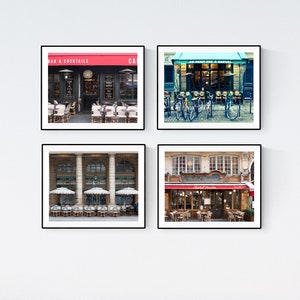 Paris Photography, Paris Café Photography Print Set of (4), Best Selling Paris Prints, Parisian Café, Paris Kitchen Art