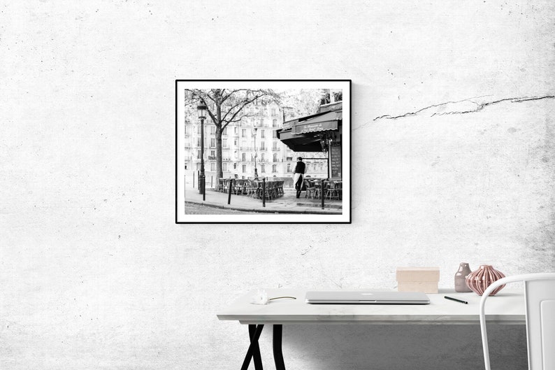 Paris Photography, Sunday Mornings on Ile St Louis, Classic Paris, Parisian Cafe, black and white photography, Paris Art, Paris Cafe Photo image 3