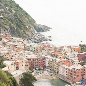 Italy Photography, Vernazza Italy, Cinque Terre, Italy, beach photography, Italian home decor, terra cotta rooftops, summer in italy