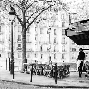 Paris Photography, Sunday Mornings on Ile St Louis, Classic Paris, Parisian Cafe, black and white photography, Paris Art, Paris Cafe Photo image 2