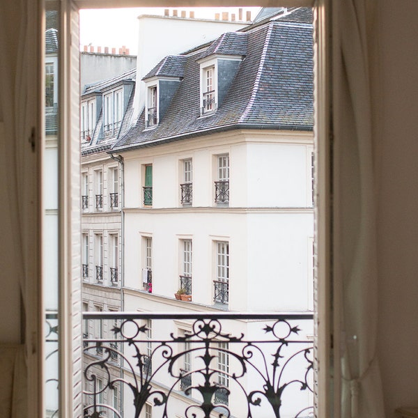 Paris Photography, Paris Apartment Balcony, neutral home decor, Parisian, French, Left Bank, Rebecca Plotnick