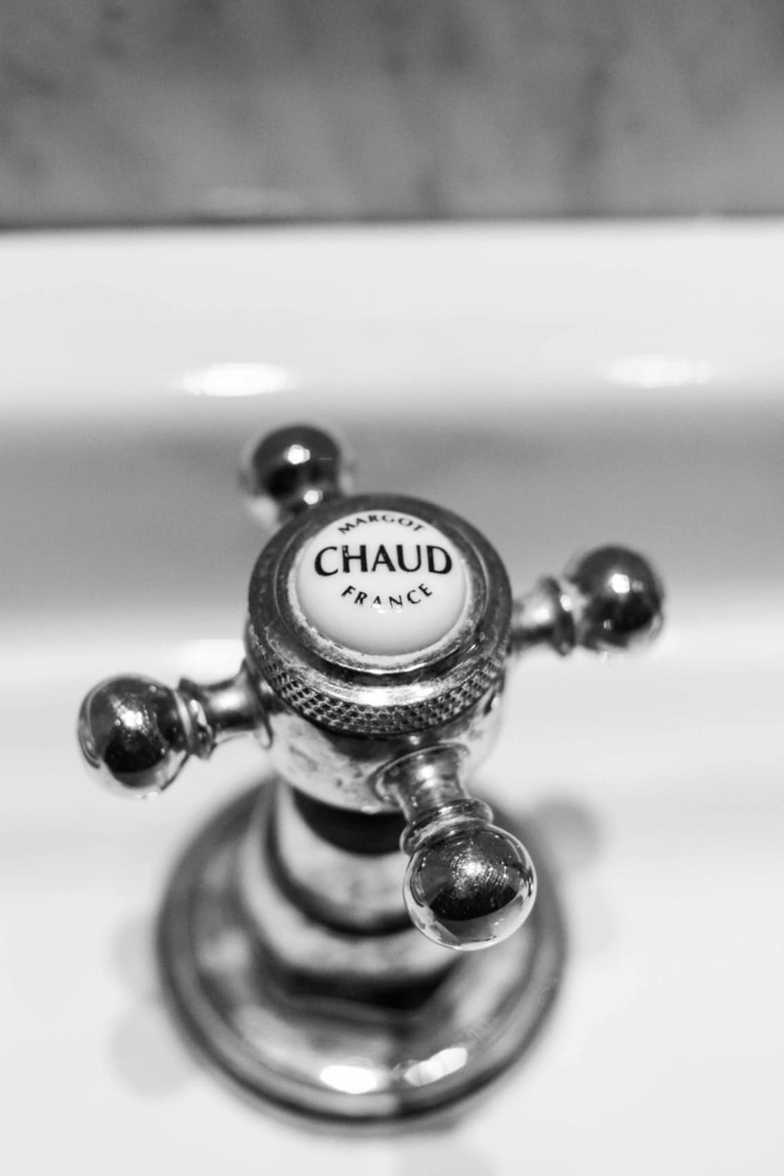 French Bathroom Art Hot and Cold Faucet Set of 4 Black and Etsy