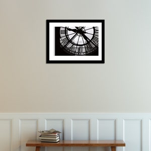 Paris Photography, A moment in Paris, black and white photography, Living Room Art, Clock at the Musee D'Orsay, black and white Paris print image 4