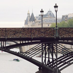 Paris Photography, Morning on the Seine Pont des Arts, Paris Lock Bridge, Spring in Paris, Home Decor, Love Lock Bridge,Everyday Parisian