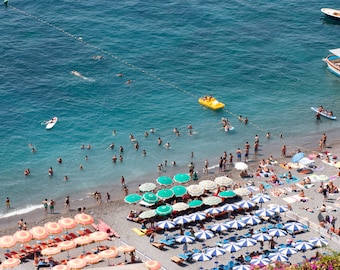 Italy Photography, Summer Holiday, Amalfi Coast, Italy, beach photography, Italian home decor, Beach Art, bedroom art, Positano umbrellas