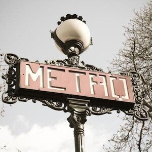 Paris Photography, The Metro Paris, Red Paris Wall Art, French home decor, Classic Paris Decor, Parisian Metro, Classic Paris Photo