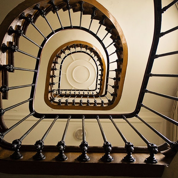 Paris Photography, St Germain de Pres, Paris apartment stairs, architecture photo, Paris Decor, Classic Paris Photo, French Wall Art