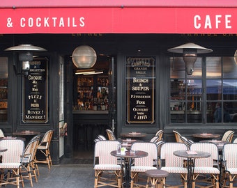 Paris Cafe on the Left Bank, Rue Cler Cafe Photo, Art Prints, Paris Photography, Paris Decor, French Kitchen Art, Parisian Cafe