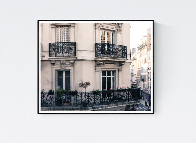 Paris Photography, Room with a view in the Marais, Paris Balcony, Paris Apartment, travel neutral hues, paris print, paris wall art image 1