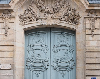 Paris Photography, Blue Door on the Left Bank, Paris Photo, Left Bank Paris, Door in Paris, Rue de Varenne, Paris Wall Art, Robins Egg Blue