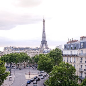 Paris Photography, Eiffel Tower Balcony View, Summer in Paris, Paris Home Decor, White Wall Art Paris, Architecture