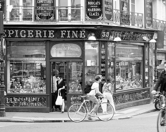 Paris Photography, Evening Rush in Paris, À la mère de la famille, French Kitchen Art, Black and White, Paris daily life, Everyday Parisian