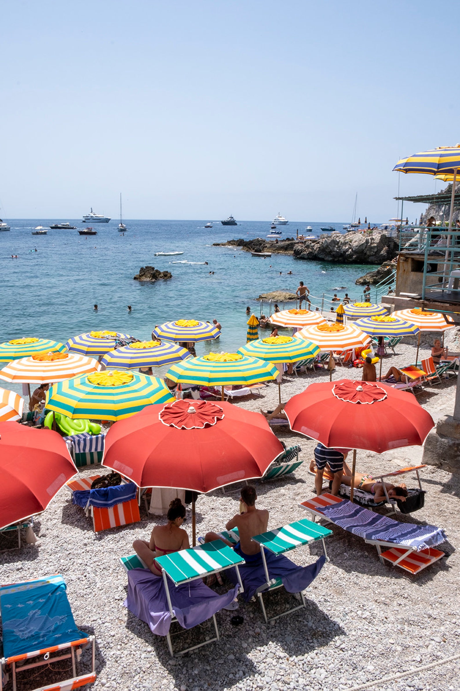 Italy Photography Colorful Beach Umbrellas in Capri Italy - Etsy