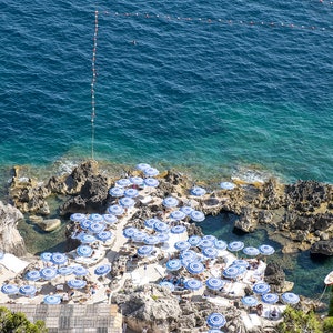 Italy Photography, Fontelina Beach club in Capri, Italy, beach photography, Italian home decor, Beach Art, bedroom art, beach umbrella