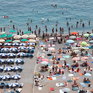 Italy Photography, Positano Beach Life , Amalfi, Italy, beach photography, Italian home decor, Beach Art, bedroom art, Positano umbrellas