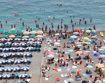 Italy Photography, Positano Beach Life , Amalfi, Italy, beach photography, Italian home decor, Beach Art, bedroom art, Positano umbrellas