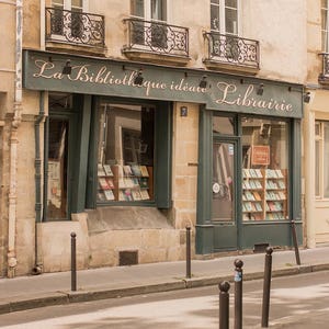 Paris Photography, Librairie Rive Gauche, Libarie Paris, Paris Decor, Book Lovers, Office Decor, Francophile Art, Gallery Wall, Paris Print