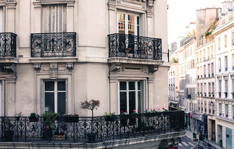 Paris Photography, Room with a view in the Marais, Paris Balcony, Paris Apartment, travel neutral hues, paris print, paris wall art image 2