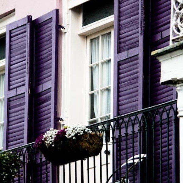 Purple Balcony in the French Quarter, New Orleans Photography, Home Decor, French Wall Art, Eggplant Purple, Spring, Purple, French Quarter