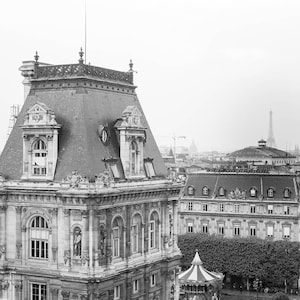 Black and White Photography, Paris From Above, Eiffel Tower, Architecture Photography, Paris Architecture, Hôtel de Ville, Paris Home Decor