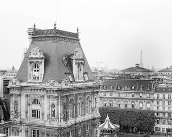 Black and White Photography, Paris From Above, Eiffel Tower, Architecture Photography, Paris Architecture, Hôtel de Ville, Paris Home Decor
