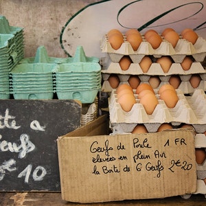 Food Photography, Paris Market, Fresh from the Farm Eggs brown Paris, French Kitchen Art, Chalkboard menu, mint green