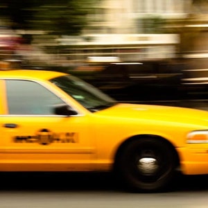 New York City Photography, On the go in New York City, boys room art, New York Decor, NYC yellow taxi cab
