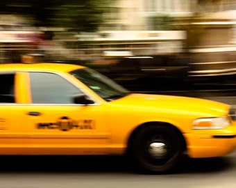 New York City Photography, On the go in New York City, boys room art, New York Decor, NYC yellow taxi cab