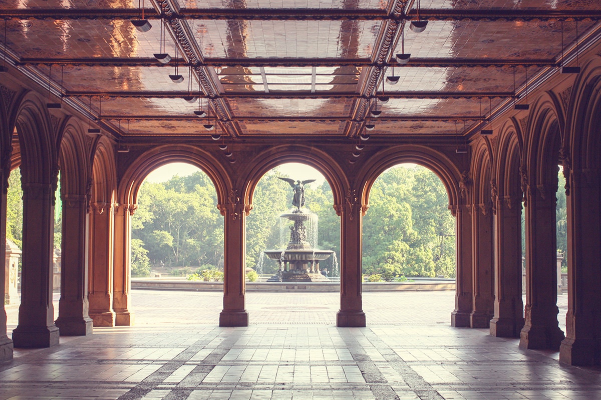 Early Morning in Central Park Bethesda Arches in Central 