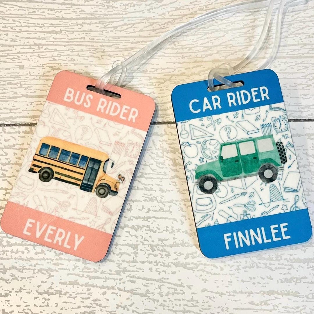 Personalized Backpack Tag: School Transportation Design - Etsy