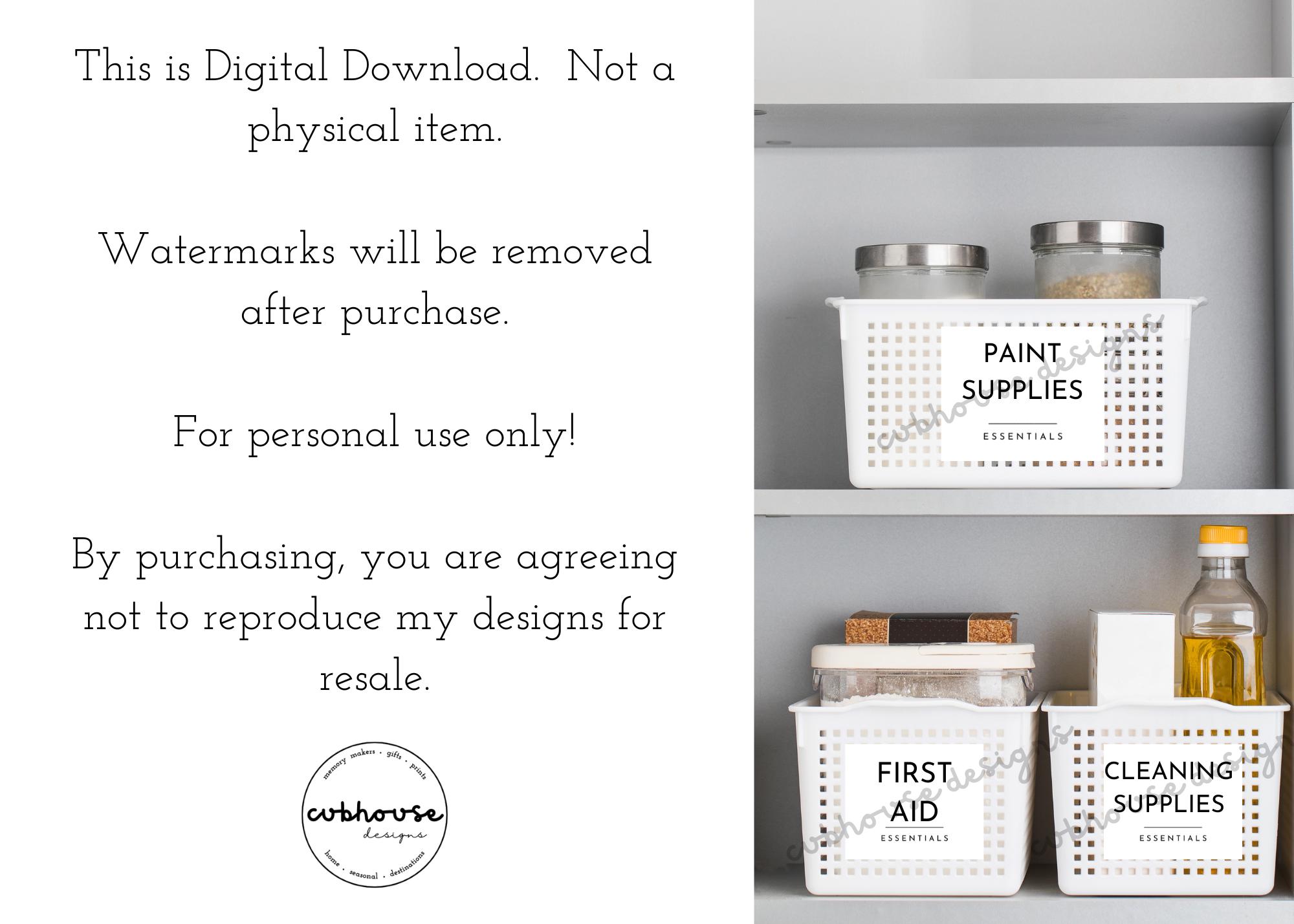 Printable Kitchen + Utility Labels - Etsy