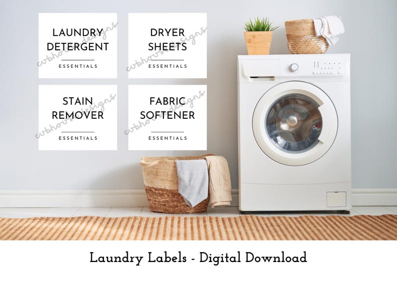 Laundry Background Label Printable Laundry Labels - Etsy
