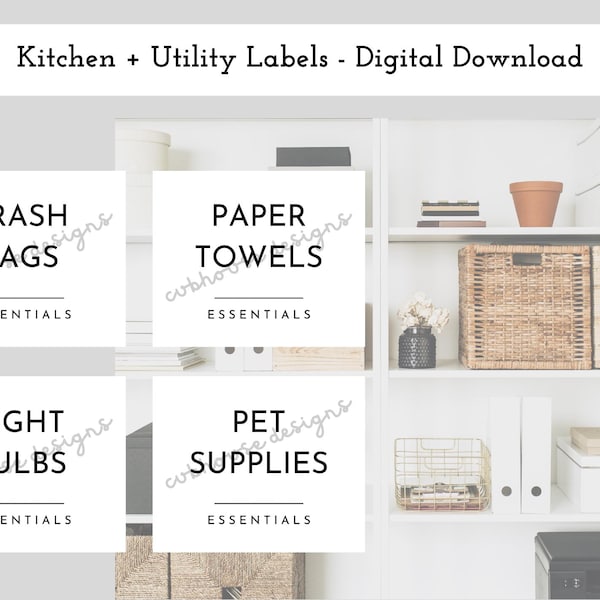 Printable Kitchen + Utility Labels