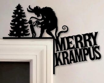 Krampus, Krampus laser, Christmas Door Corner Svg, Christmas Svg, Christmas Laser cut, Glowforge Svg, Holiday Door Decor, laser cut file svg